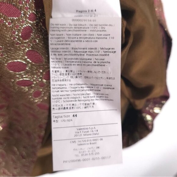 RED VALENTINO ROMANIA MADE Floral Lurex Jacquard Sleeveless Shift Dress Size 8 - Picture 15 of 15